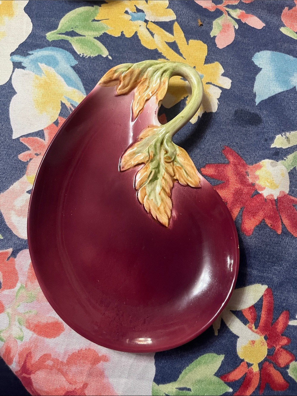 Vintage 1988 Fitz and Floyd Eggplant Appetizer, Hors d'oeuvres,